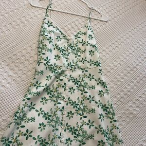 Green floral dress